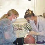 Staff working on a patient at the Santa Rosa office
