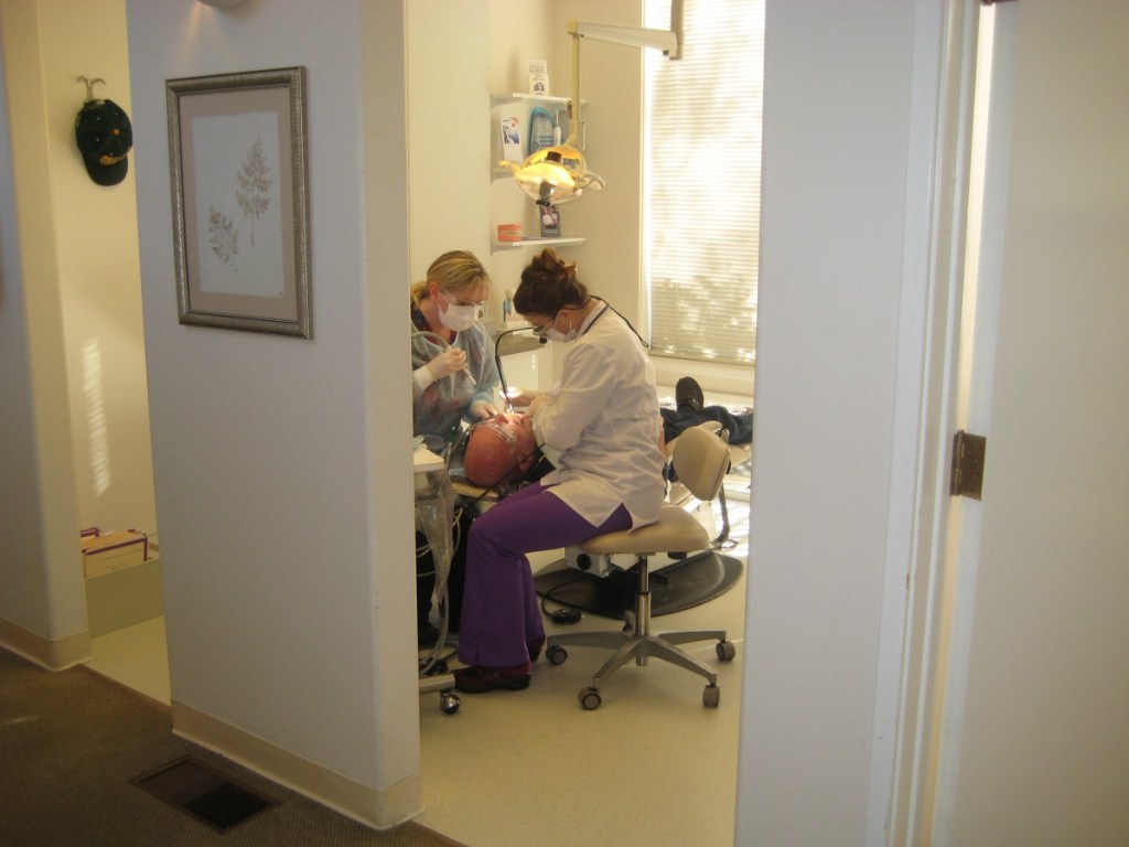 Staff working on a patient at the Santa Rosa office
