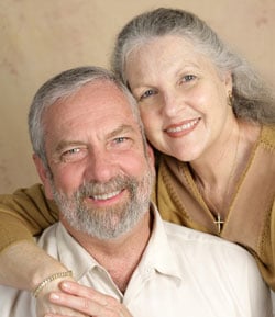 Man and woman smiling